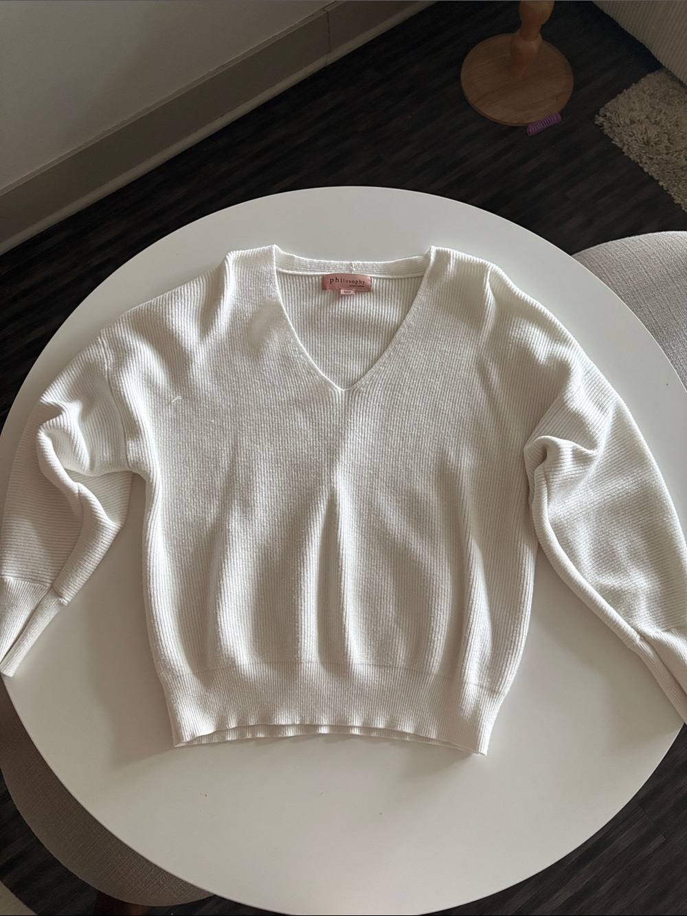 Philosophy Cream V-Neck Sweater
